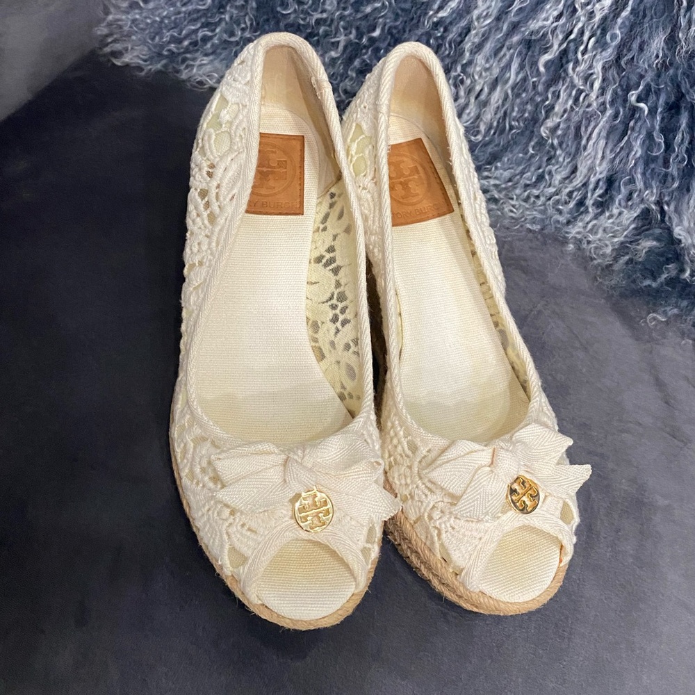 Tory Burch Jackie 75mm Wedge Espadrille Crochet
